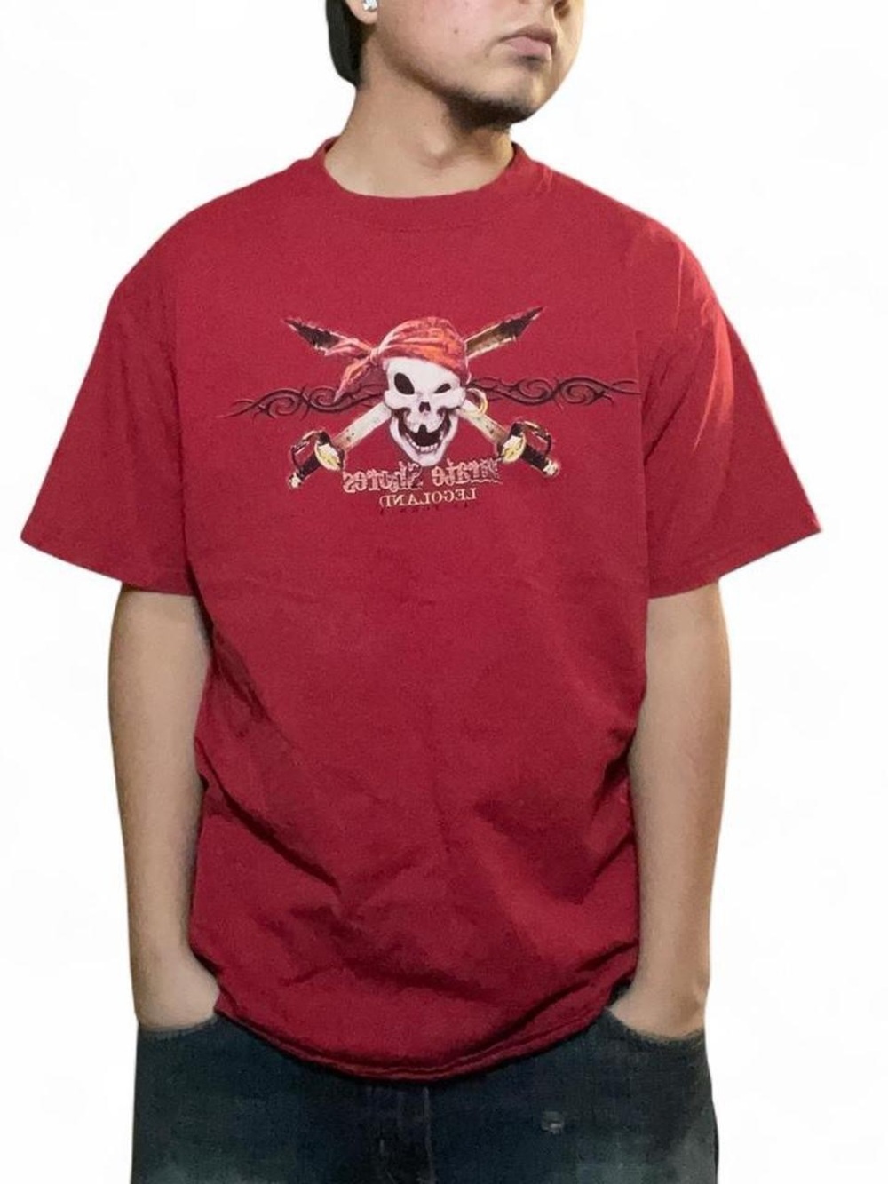 Vintage Legoland California Pirate Shores Skull T-Shirt Size L‎